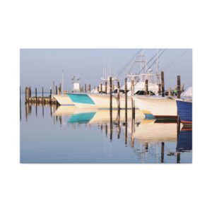 Commercial Fishing Boats at Oregon Inlet, Outer Banks, North Carolina, Wrapped Canvas Wall Art, Original Photography