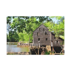 Yates Mill in Raleigh North Carolina Wrapped Canvas by Ed Gowland, Original Photography