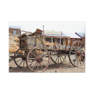 Antique Wagon in Belmont Nevada Ghost Town, Wrapped Canvas Print Wall Art, Original Photography